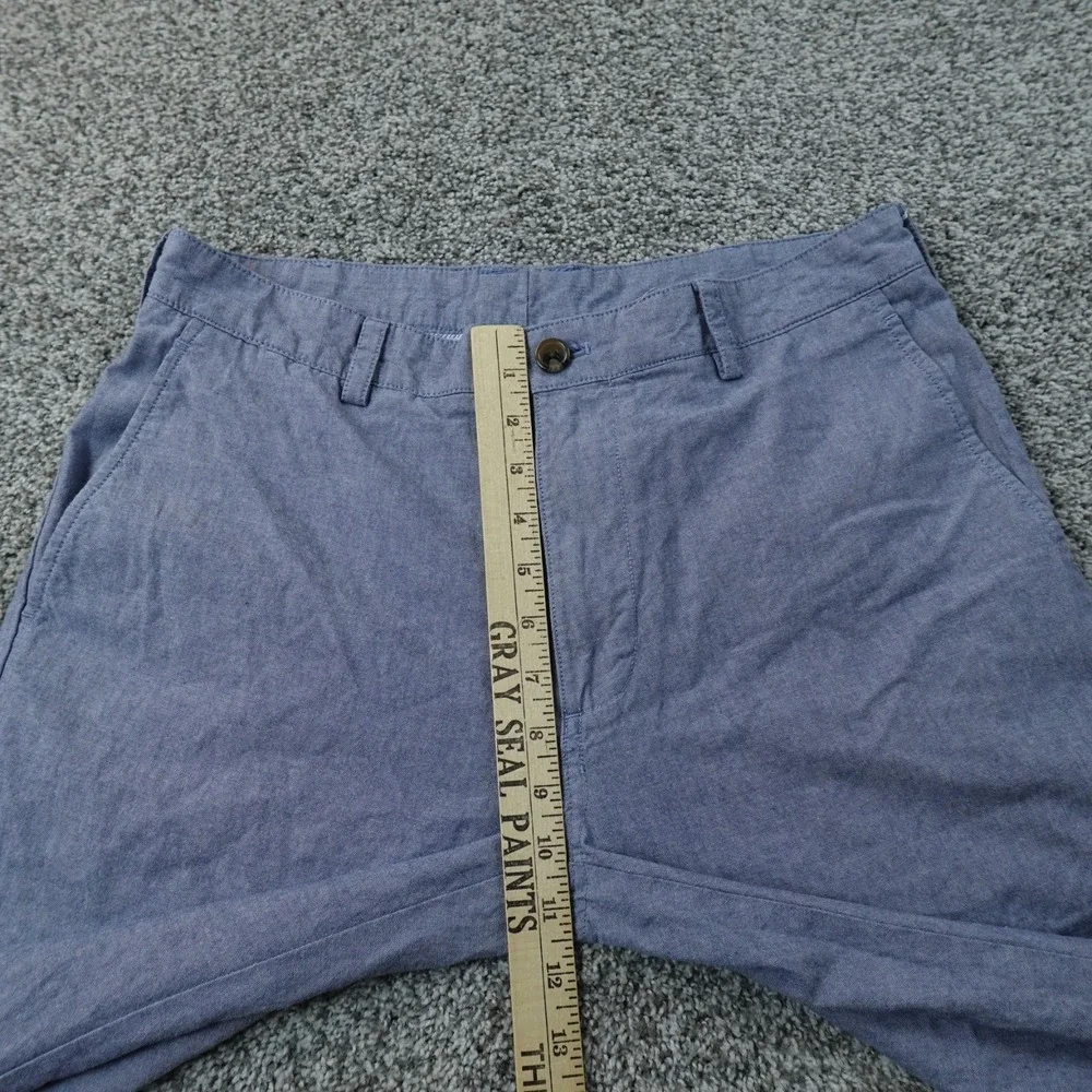 Brooks Brothers Pants Mens 34X30 Blue Chambray Chino Trouser Flat Front Slim Fit